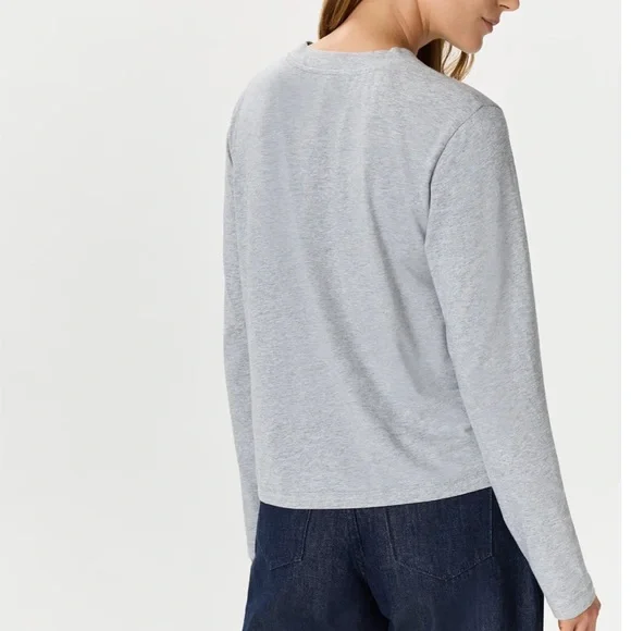 QUINCE WOMEN LIGHTWEIGHT COTTON MODAL RELAXED LONGSLEEVE T-SHIRT GREEN SMALL NWT - Picture 4 of 8